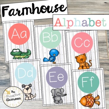 Farmhouse Calm Animal Alphabet Posters | Whitewash | Display | Anchor Chart