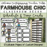 Farmhouse Chic Classroom Decor: Editable Daily Class Sched