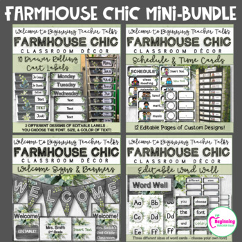 Preview of Farmhouse Chic Classroom Decor Mini-Bundle of Best-Sellers