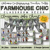 Farmhouse Chic Decor: Editable Classroom Jobs Chart with Pictures