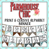 Farmhouse Chic inspired Alphabet Banner with Cursive and Print D'nealean