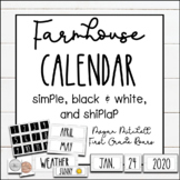 Farmhouse Classroom Calendar Helper with White Shiplap