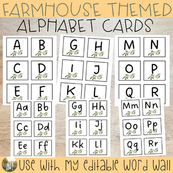 Alphabet Letters for Wall: Farmhouse & Lemon Classroom Decor