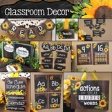 Farmhouse Classroom Decor BUNDLE- Sunflower Shiplap Theme