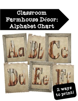 Preview of Farmhouse Classroom Decor-Alphabet
