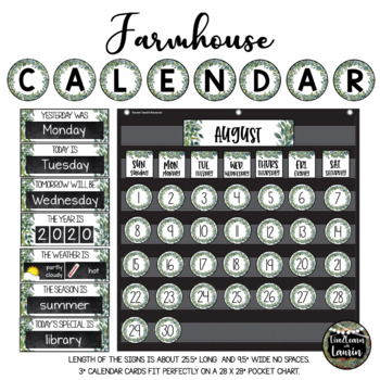 Farmhouse Monogram Chalkboard Calendar Project Set