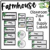 Farmhouse Classroom Decor - Classroom Jobs and Supply Tables