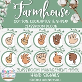 Farmhouse Classroom Decor Hand Signals | Classroom Management