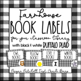 Farmhouse Classroom Decor Library Book Labels with Black &