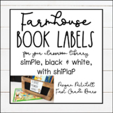 Farmhouse Classroom Decor Library Book Labels with White Shiplap