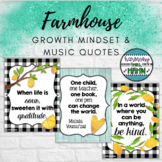 Farmhouse Classroom Growth Mindset and Music Quotes