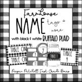 Farmhouse Classroom Name Tags, Locker Tags with Black & Wh