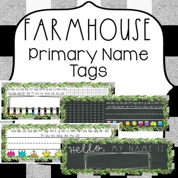 Preview of Farmhouse Classroom Theme Decor {EDITABLE Farmhouse Name Tags}