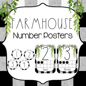 Preview of Farmhouse Classroom Theme Decor {Farmhouse Number Posters}