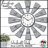 Farmhouse Classroom Windmill Clock Labels EDITABLE Bonus P