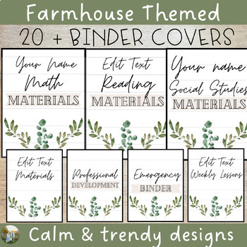 Preview of Farmhouse Décor 20+Editable Binder Covers Set