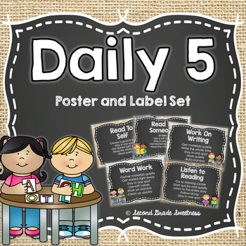 Preview of Farmhouse Daily 5 Poster and Label Set EDITABLE