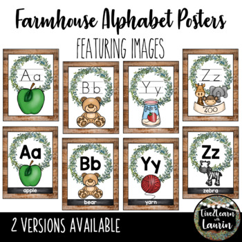 Preview of Farmhouse Classroom Decor Alphabet Posters (with Pictures)