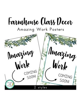 Preview of Farmhouse Classroom Decor: Amazing Work Coming Soon