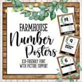 Farmhouse Greenery Decor | Number Posters