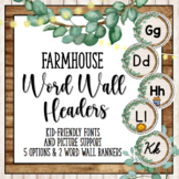 Farmhouse Greenery Decor | Word Wall Headers and Banners