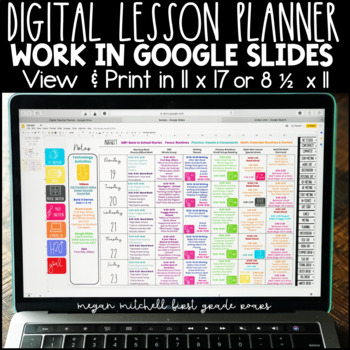 Preview of Farmhouse Digital Lesson Planner using Google Slides 2023 2024