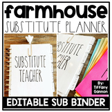 Farmhouse EDITABLE Substitute Teacher Binder