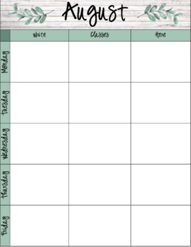 Preview of Farmhouse Editable 2020/2021 Weekly Planner Pages