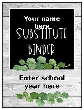 Preview of Farmhouse Editable Substitute Binder