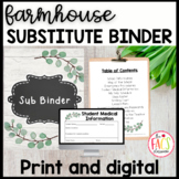 Farmhouse Editable Substitute Binder Google Slides or Print