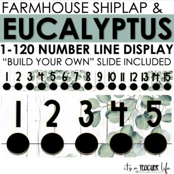 Preview of Farmhouse Eucalyptus Number Line | Classroom Decor