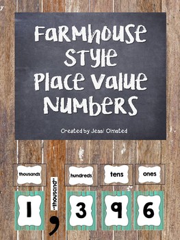 Preview of Farmhouse Fixer Upper Place Value Numbers FREEBIE