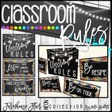 Farmhouse Flair NEON Classroom Rules Posters {Editable}