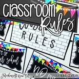 Farmhouse Flair NEON TILE Classroom Rules {Editable}