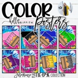 Tie Dye Classroom Decor Color Posters FREEBIE | Farmhouse 