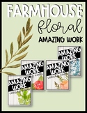 Farmhouse Floral Amazing Work Coming Soon Poster