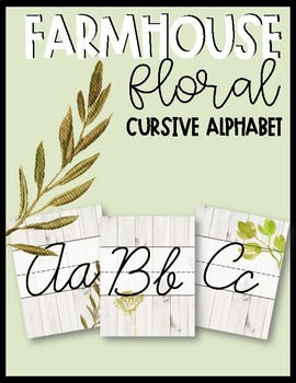 Preview of Farmhouse Floral Cursive Alphabet