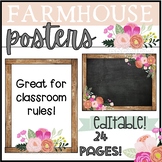 Farmhouse Floral Editable Posters