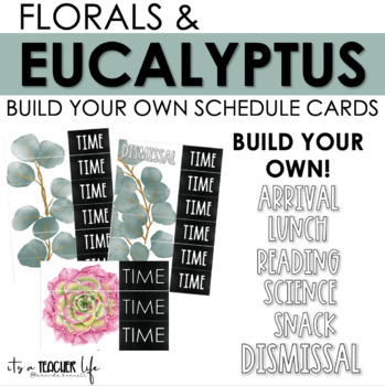 Preview of Farmhouse Eucalyptus Schedule Cards | Classroom Decor