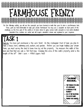 Preview of Farmhouse Frenzy Constructed Response Math Project  | #BTS21