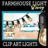 Farmhouse Industrial Edison String Lights Clipart