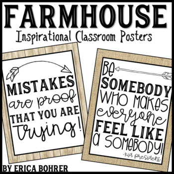 farmhouse inspirational classroom quotes by erica bohrer tpt