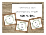 Farmhouse Inspired Style Wooden Framed Table Numbers