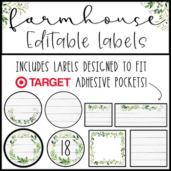 Preview of NEW Farmhouse Labels EDITABLE