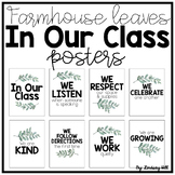 Farmhouse Leaves In Our Class... Classroom Expectations Posters