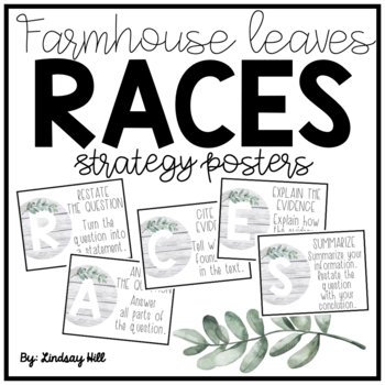 Preview of Farmhouse Leaves RACES Strategy Posters & Written Response