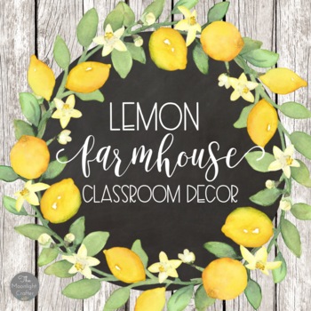 Preview of Farmhouse Lemon Classroom Decor BUNDLE