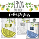 Farmhouse Lemon Color Word Posters - classroom decor
