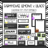 Farmhouse Lemons and Lilacs Classroom Calendar Set {Editable!}