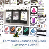 Farmhouse Lemons and Lilacs Classroom Decor Bundle {EDITABLE}